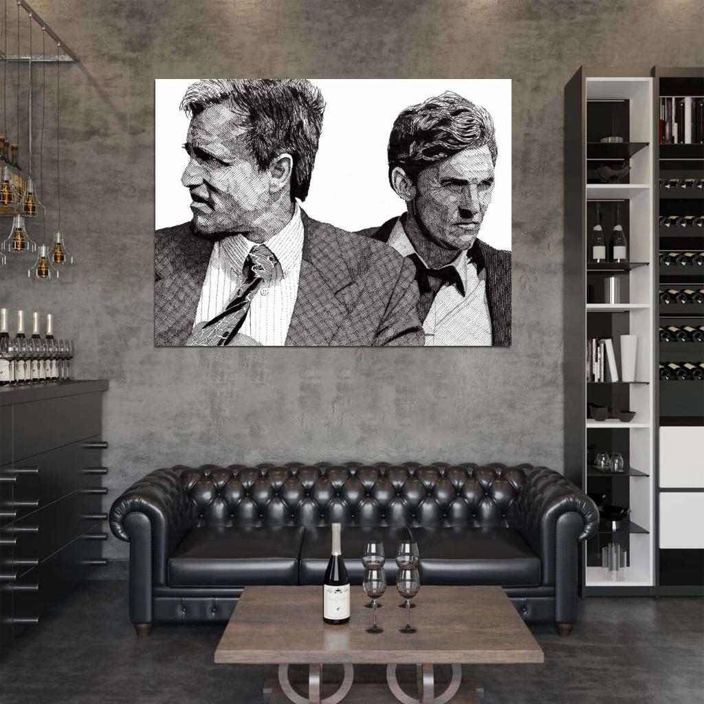 Woody Harrelson Matthew McConaughey Art True Detective Wall Art Print Poster