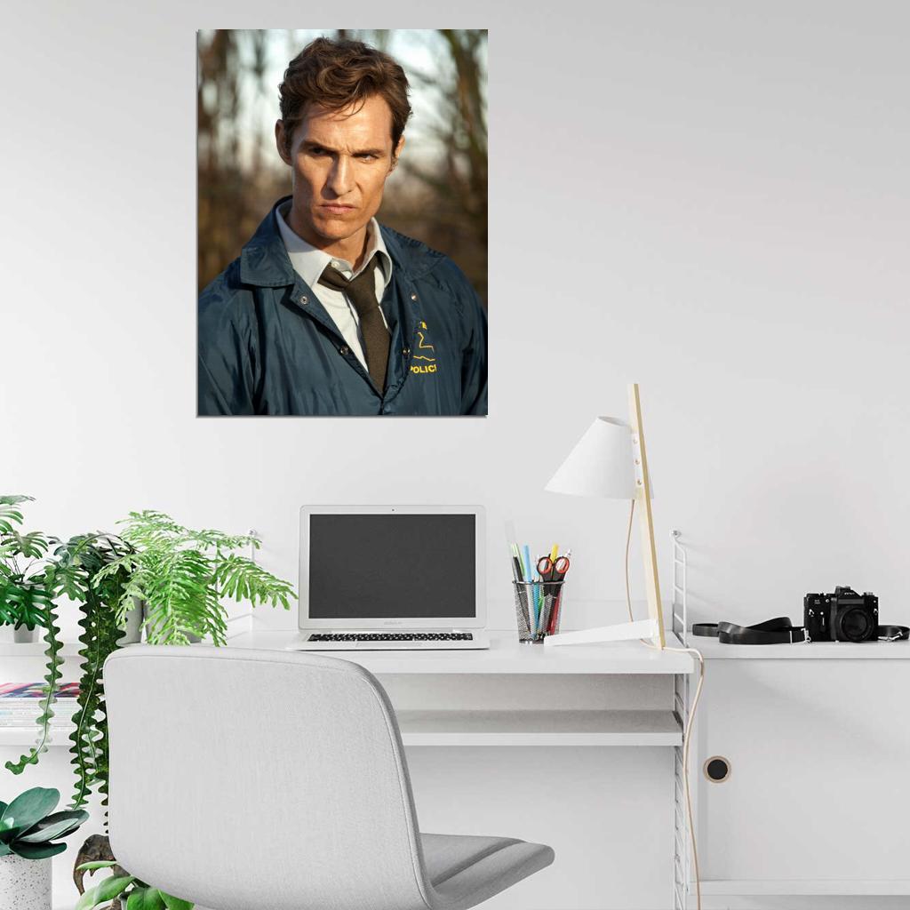 Rust Cohle McConaughey Portrait True Detective Series Wall Art Print Poster