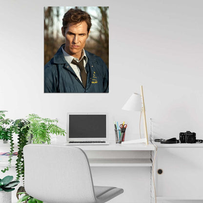 Rust Cohle McConaughey Portrait True Detective Series Wall Art Print Poster
