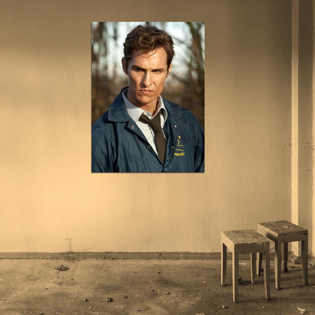 Rust Cohle McConaughey Portrait True Detective Series Wall Art Print Poster