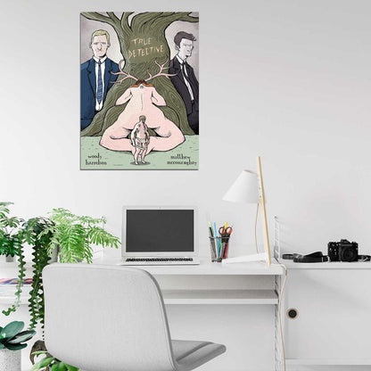 Rust Cohle Marty Hart Art True Detective TV Series Wall Art Print Poster