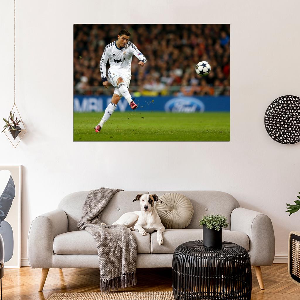 Cristiano Ronaldo Free Kick Madrid Football Wall Art Print Poster