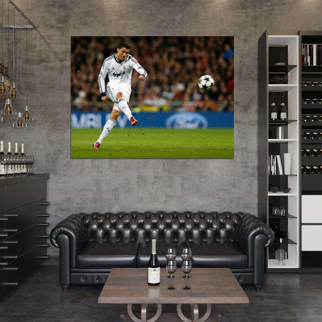 Cristiano Ronaldo Free Kick Madrid Football Wall Art Print Poster