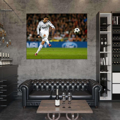 Cristiano Ronaldo Free Kick Madrid Football Wall Art Print Poster