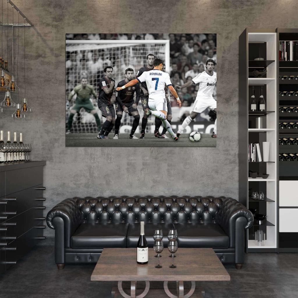 Cristiano Ronaldo Free Kick Madrid Football Wall Art Print Poster