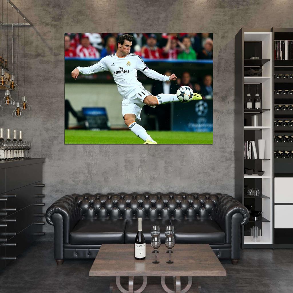 Gareth Bale Volley Awesome Madrid Soccer Football Wall Art Print Poster