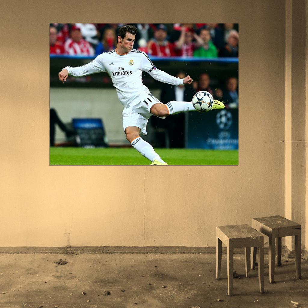 Gareth Bale Volley Awesome Madrid Soccer Football Wall Art Print Poster