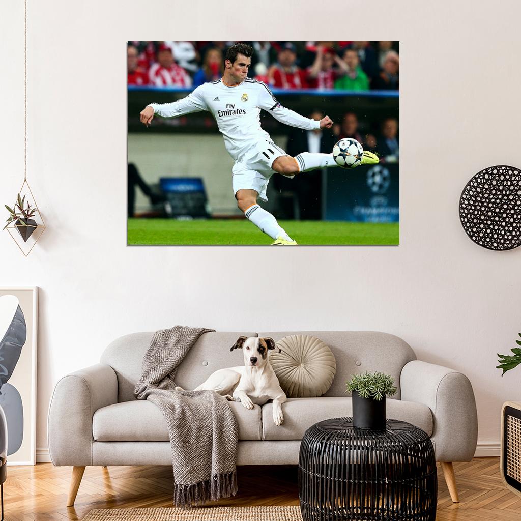 Gareth Bale Volley Awesome Madrid Soccer Football Wall Art Print Poster