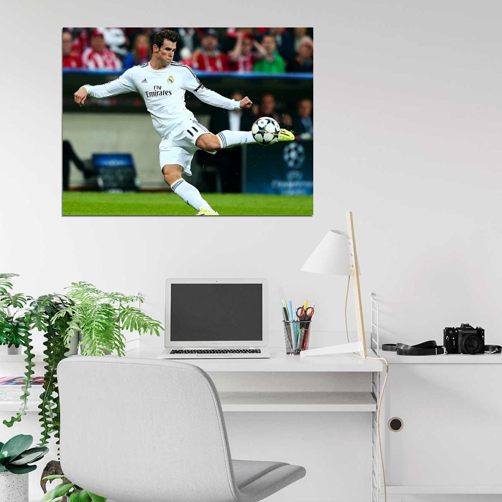 Gareth Bale Volley Awesome Madrid Soccer Football Wall Art Print Poster