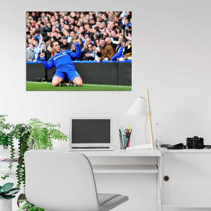 Eden Hazard Goal Celebration FC Chelsea Football Wall Art Print Poster