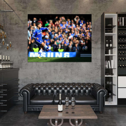 Eden Hazard Shot Awesome FC Chelsea Soccer Football Wall Art Print Poster