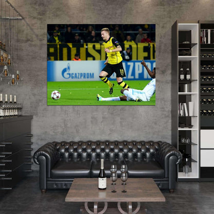 Marco Reus Sliding Tackle Dortmund Football Wall Art Print Poster