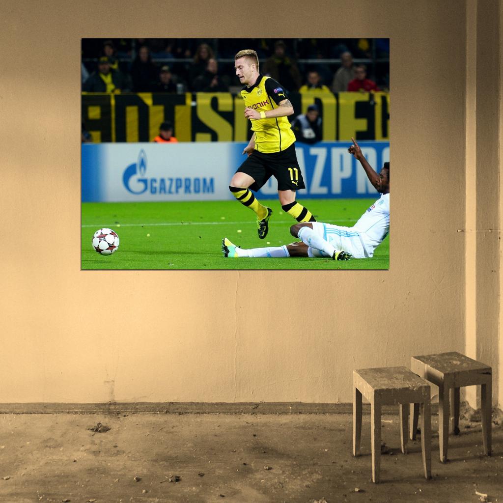 Marco Reus Sliding Tackle Dortmund Football Wall Art Print Poster