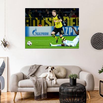 Marco Reus Sliding Tackle Dortmund Football Wall Art Print Poster