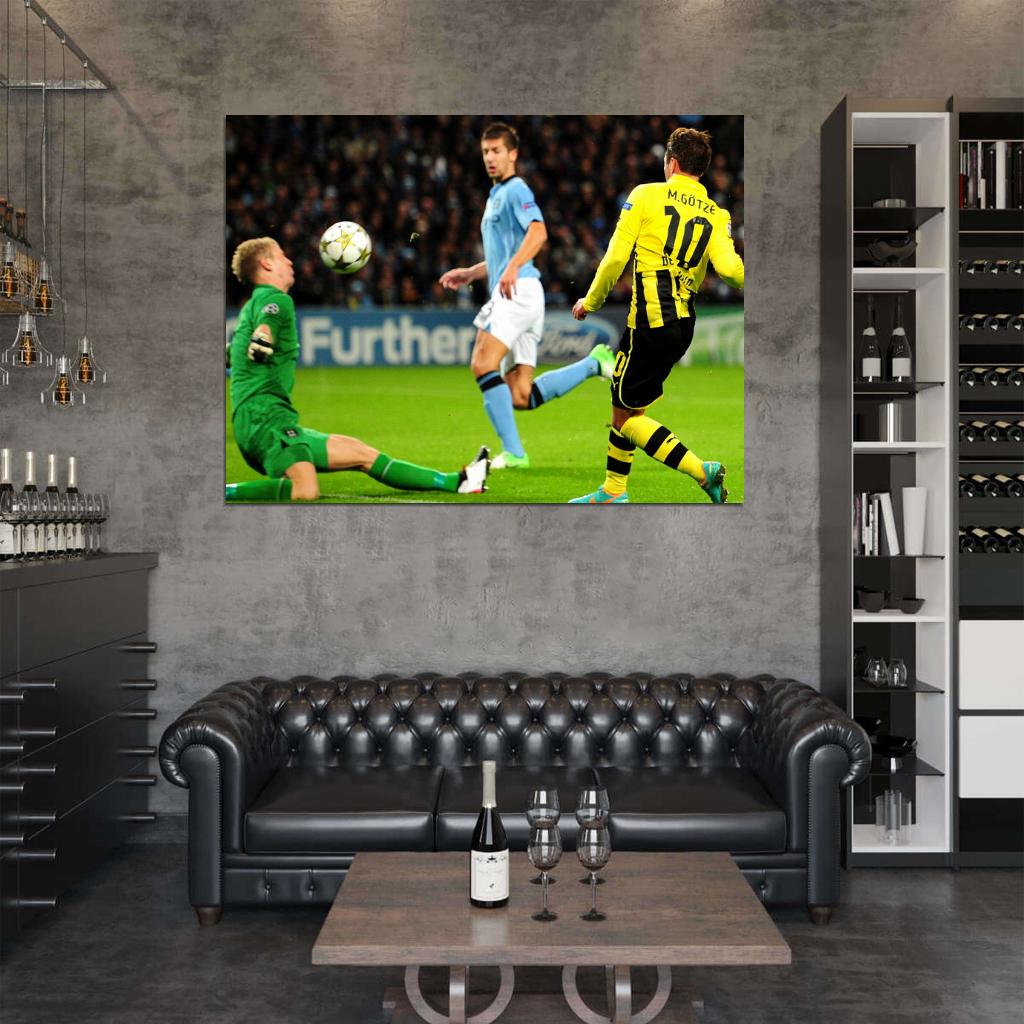 Mario Gotze Shot Goal Football Wall Art Print Poster