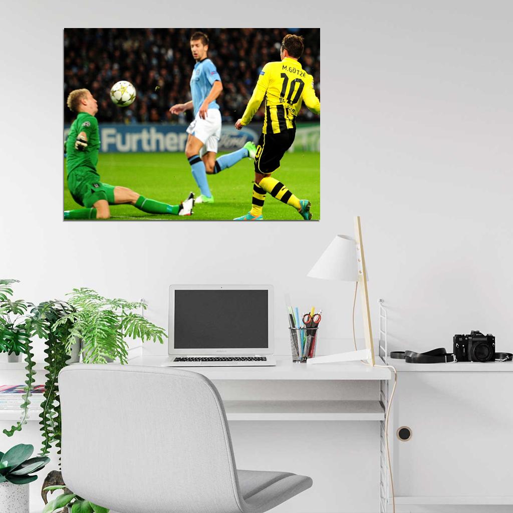 Mario Gotze Shot Goal Football Wall Art Print Poster