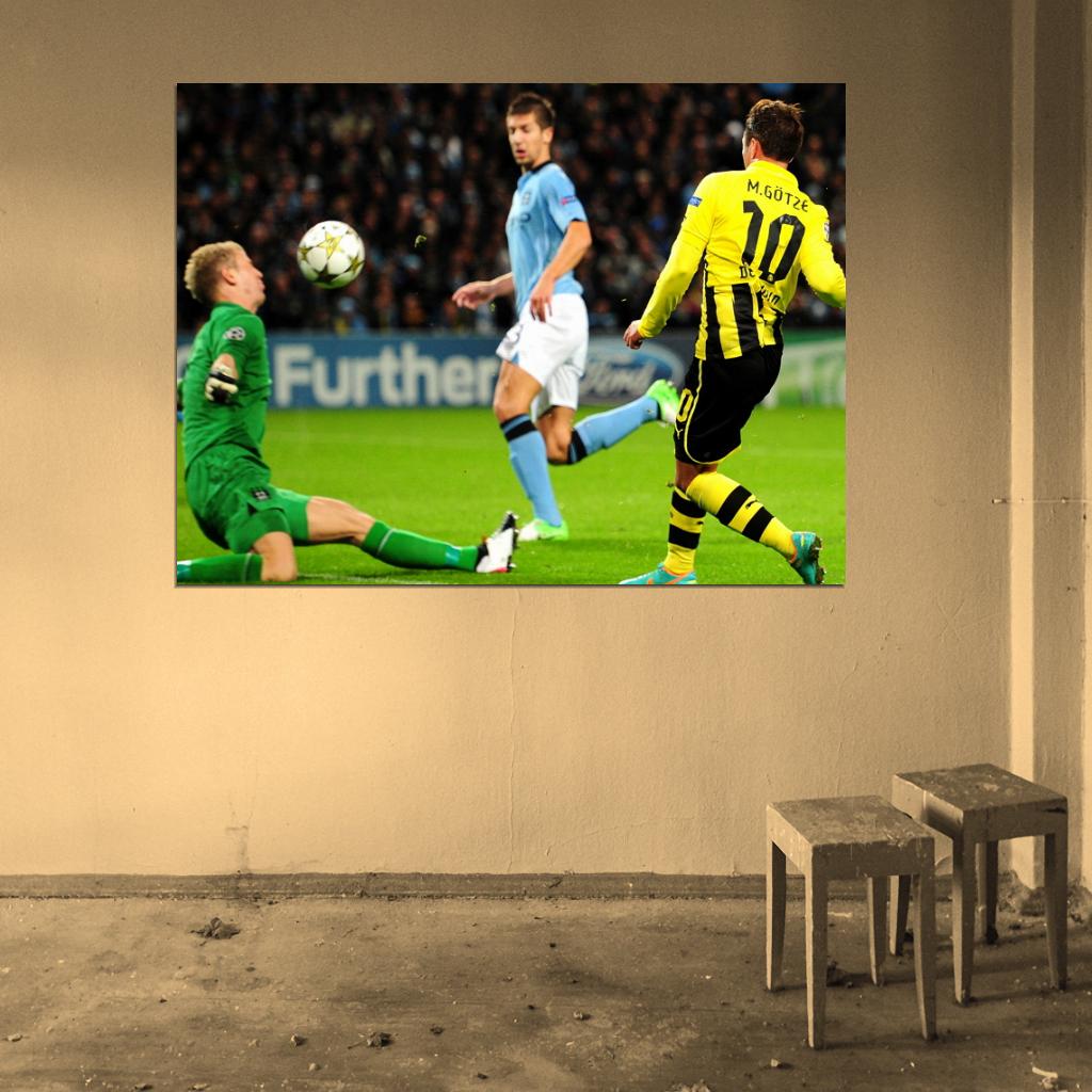 Mario Gotze Shot Goal Football Wall Art Print Poster