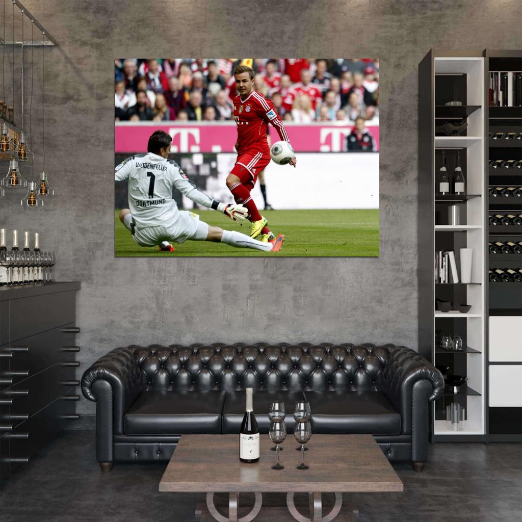 Mario Gotze Shot Goal Football Wall Art Print Poster