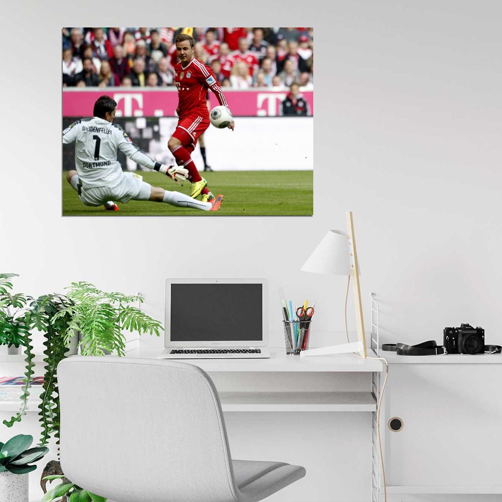 Mario Gotze Shot Goal Football Wall Art Print Poster