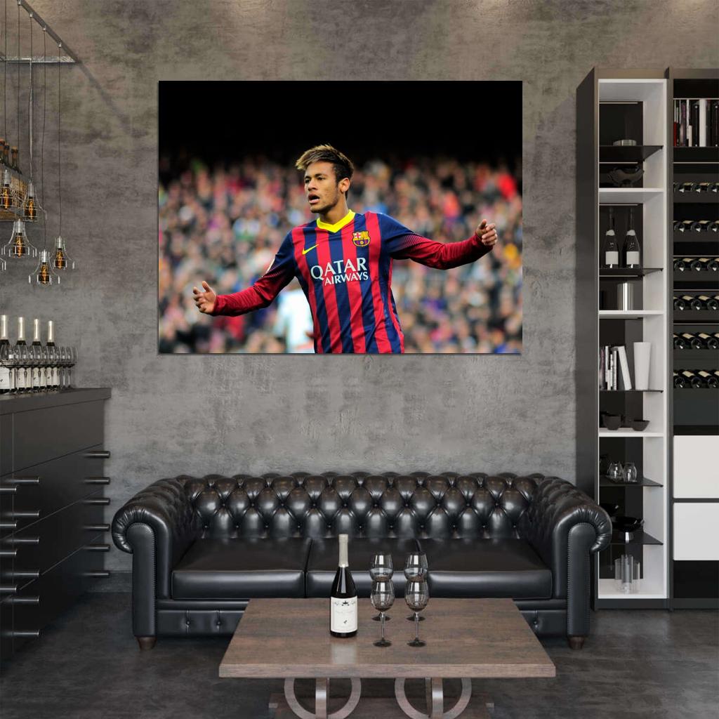 Neymar Jr FC Epic Awesome Soccer Football Wall Art Print Poster