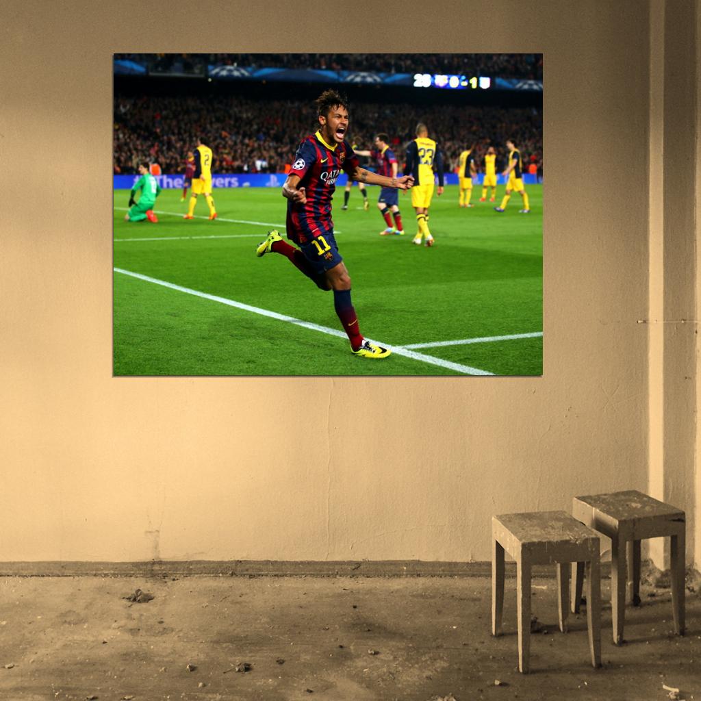 Neymar Jr Goal Celebration FC Football Wall Art Print Poster