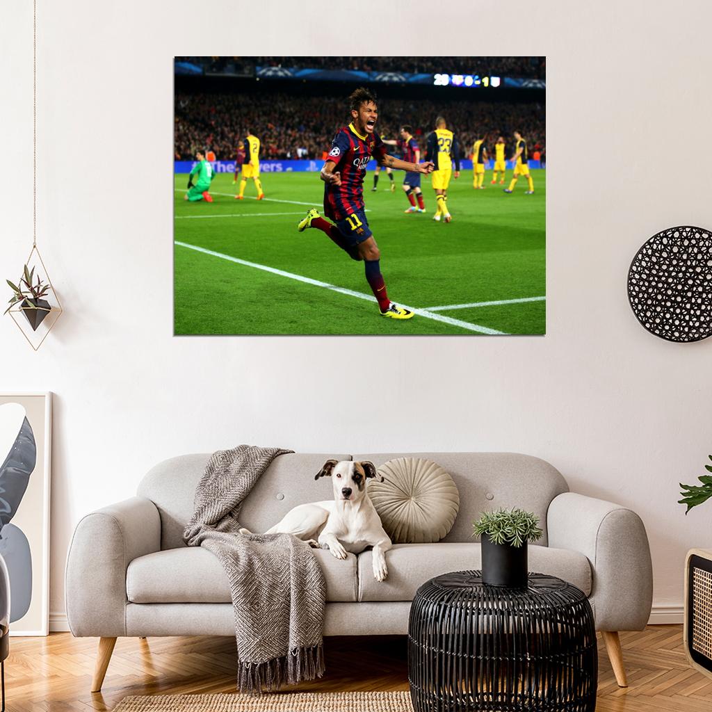 Neymar Jr Goal Celebration FC Football Wall Art Print Poster