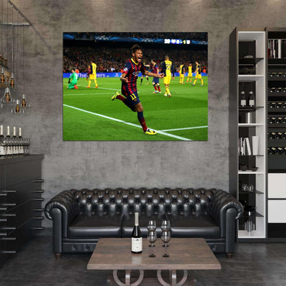 Neymar Jr Goal Celebration FC Football Wall Art Print Poster
