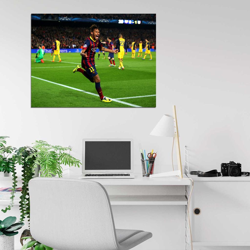 Neymar Jr Goal Celebration FC Football Wall Art Print Poster