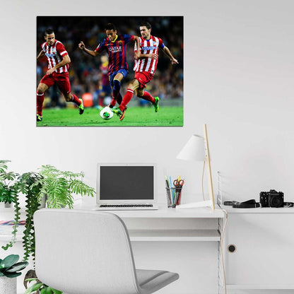 Neymar Jr Dribbling FC Awesome Football Wall Art Print Poster