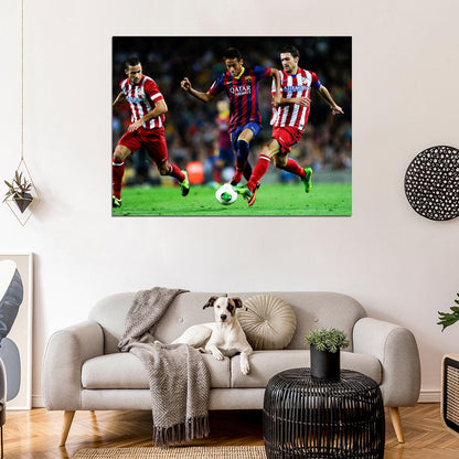 Neymar Jr Dribbling FC Awesome Football Wall Art Print Poster