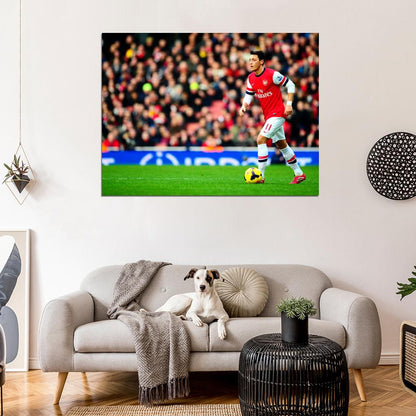 Mesut Ozil Dribbling Awesome FC Arsenal Football Wall Art Print Poster