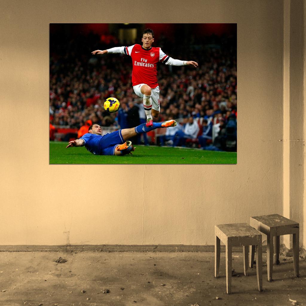 Mesut Ozil Frank Lampard FC Arsenal Chelsea Football Wall Art Print Poster