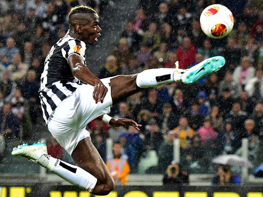 Paul Pogba Air Jump Rain FC Soccer Football Wall Art Print Poster