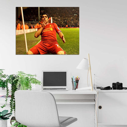 Luis Suarez Goal Celebration Awesome Soccer Football Wall Art Print Poster