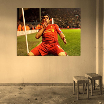 Luis Suarez Goal Celebration Awesome Soccer Football Wall Art Print Poster