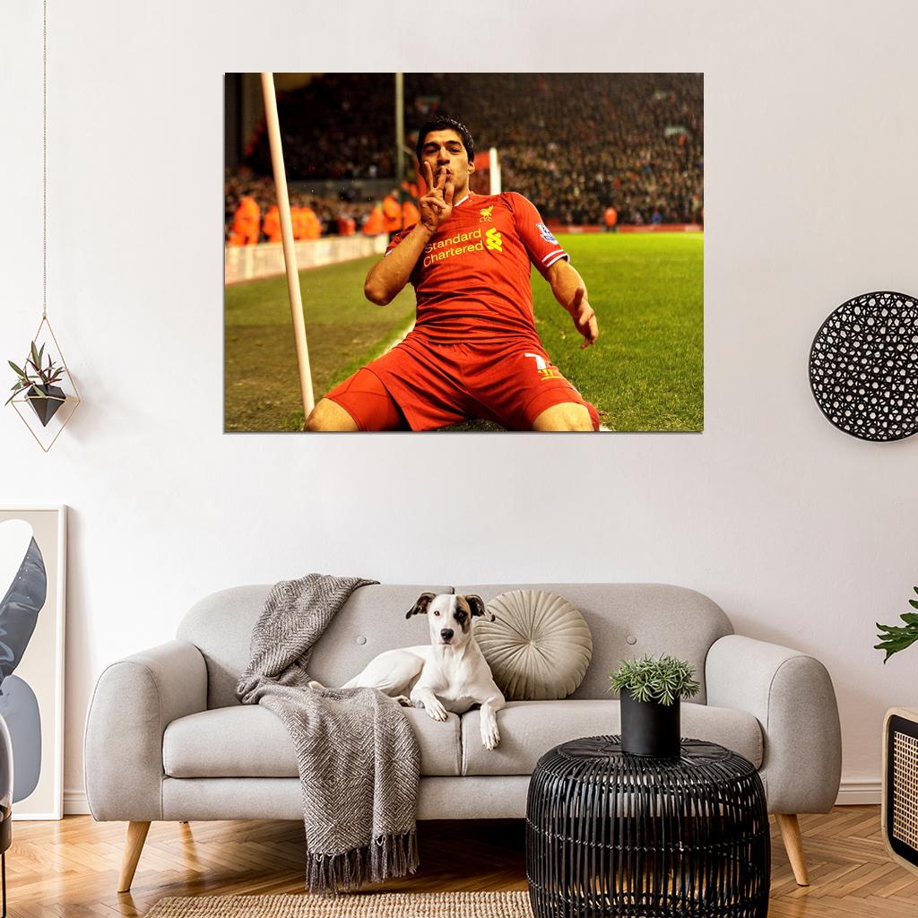 Luis Suarez Goal Celebration Awesome Soccer Football Wall Art Print Poster