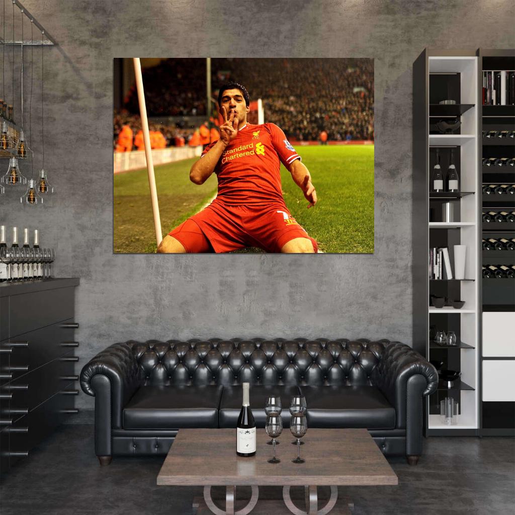 Luis Suarez Goal Celebration Awesome Soccer Football Wall Art Print Poster