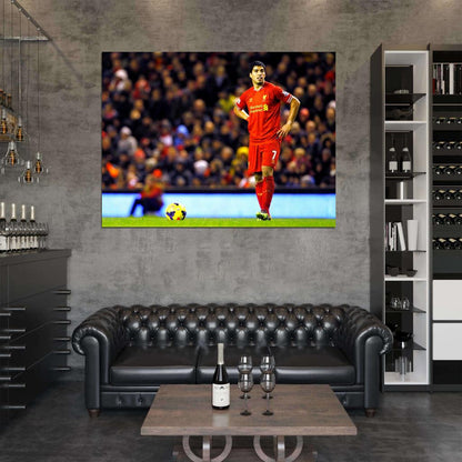 Luis Suarez Free Kick Preparation Epic Soccer Football Wall Art Print Poster