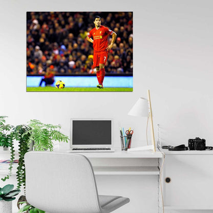 Luis Suarez Free Kick Preparation Epic Soccer Football Wall Art Print Poster