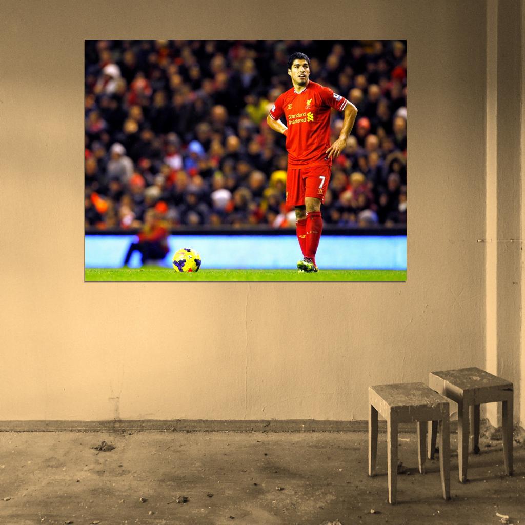 Luis Suarez Free Kick Preparation Epic Soccer Football Wall Art Print Poster