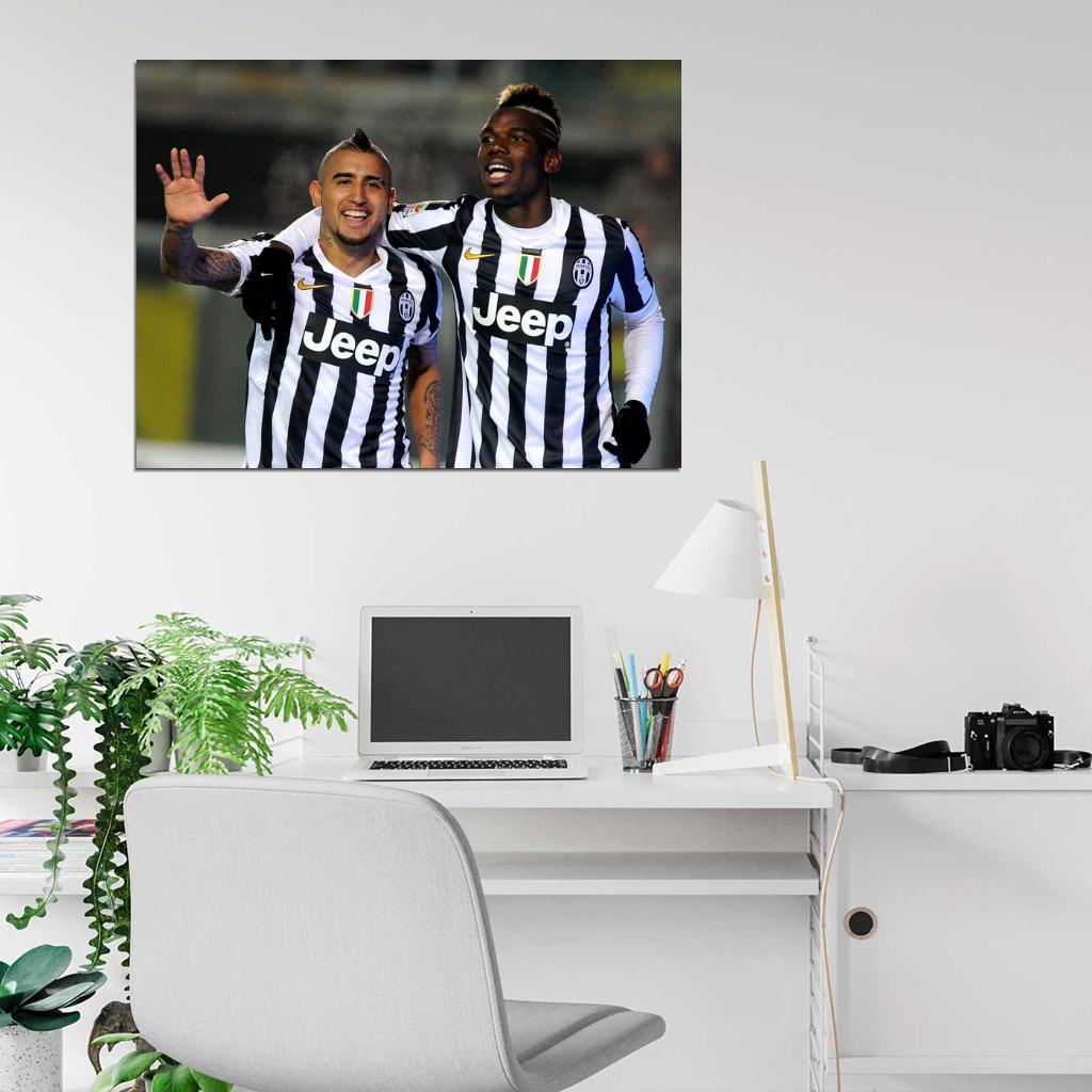 Arturo Vidal Paul Pogba FC Soccer Football Wall Art Print Poster