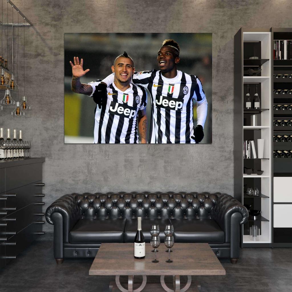 Arturo Vidal Paul Pogba FC Soccer Football Wall Art Print Poster