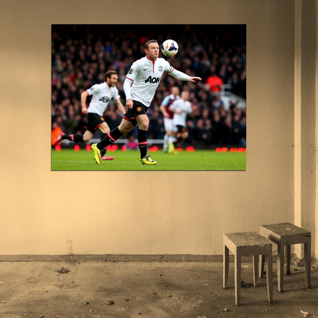 Wayne Rooney FC United Soccer Football Wall Art Print Poster