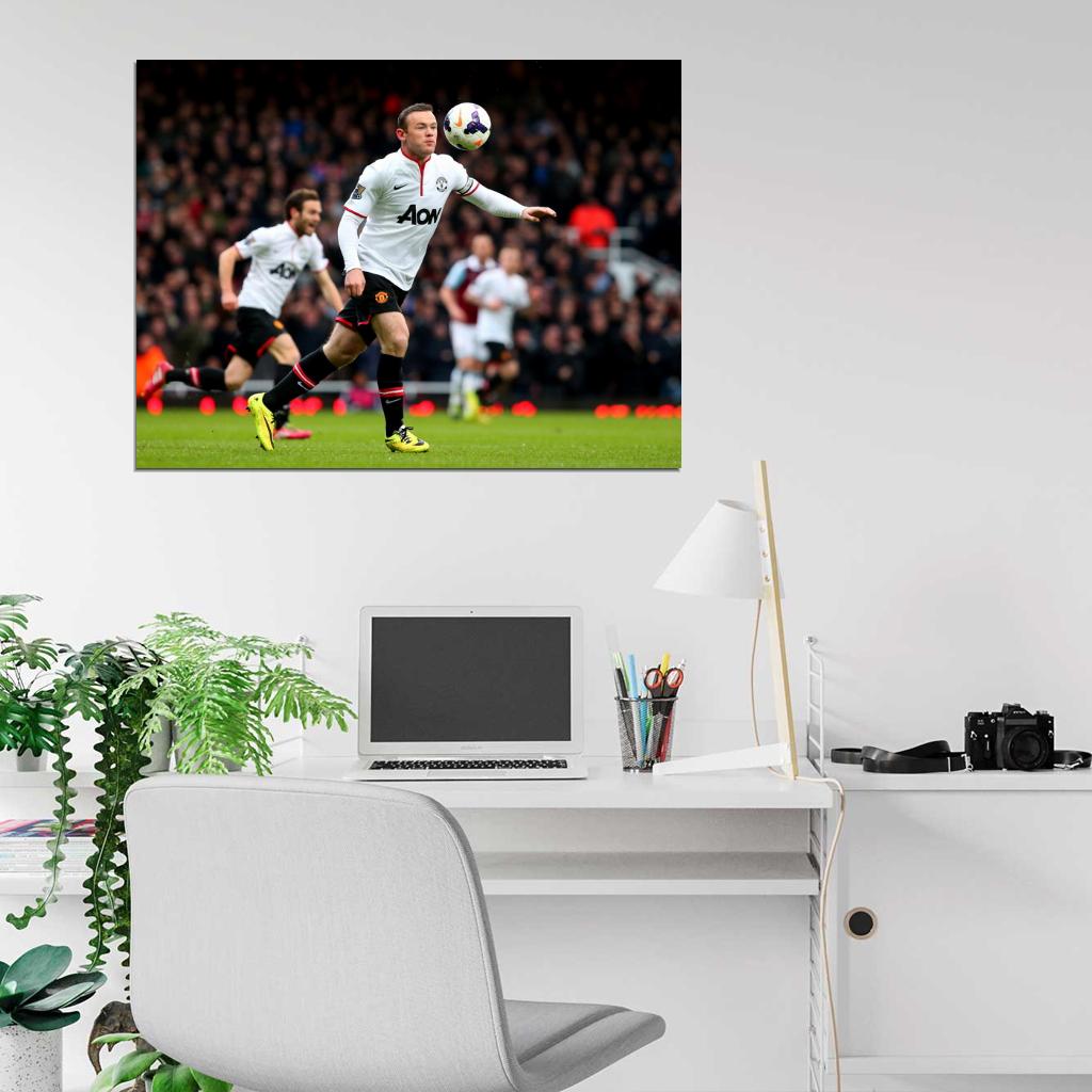 Wayne Rooney FC United Soccer Football Wall Art Print Poster