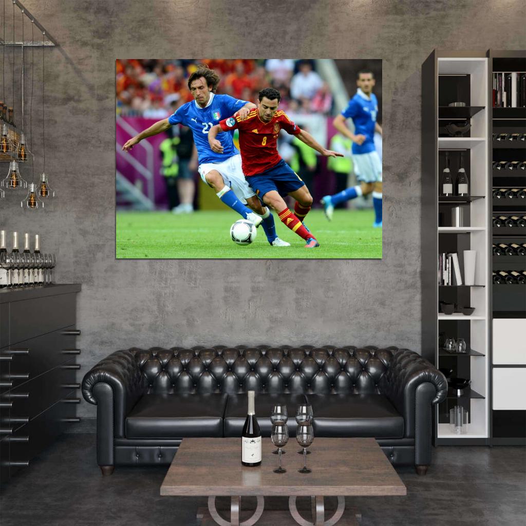 Xavi Hernandez Andrea Pirlo FIFA World 2014 Cup Brazil Wall Art Print Poster