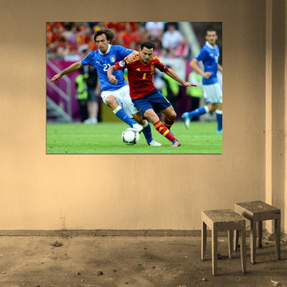 Xavi Hernandez Andrea Pirlo FIFA World 2014 Cup Brazil Wall Art Print Poster