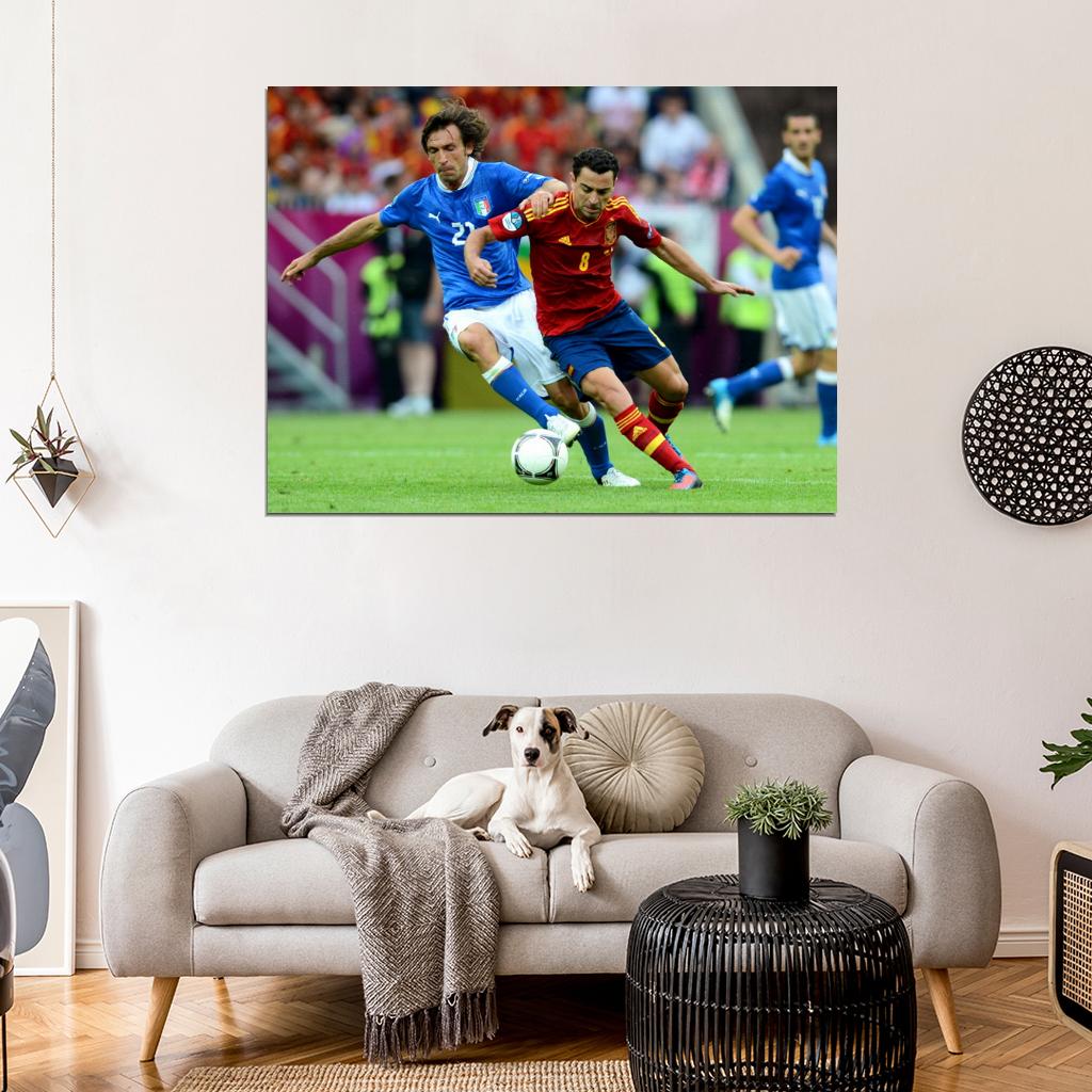 Xavi Hernandez Andrea Pirlo FIFA World 2014 Cup Brazil Wall Art Print Poster