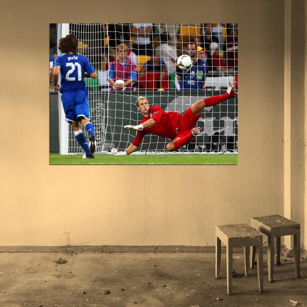 Andrea Pirlo Penalty Kick Goal Joe Hart Italy England Wall Art Print Poster