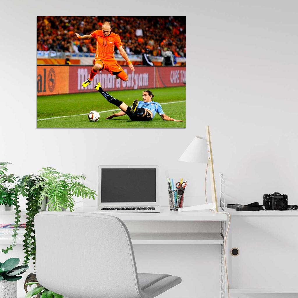Arjen Robben Sliding Tackle The Netherlands Brazil Wall Art Print Poster