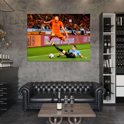 Arjen Robben Sliding Tackle The Netherlands Brazil Wall Art Print Poster